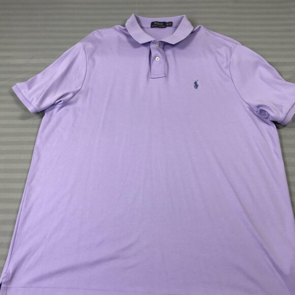 Polo Ralph Lauren Polo Shirt Mens 2XL Lavender Cotton Pony Logo Short Sleeve - Picture 1 of 8